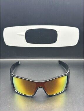 Oakley Batwolf Polished Black Gold History Text W/ Fire Iridium (Icons included)